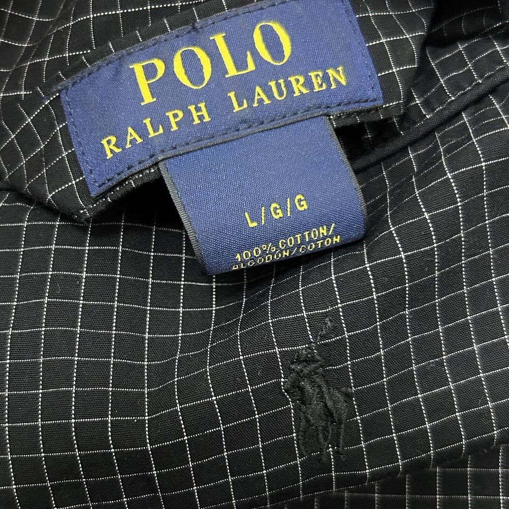 Polo Ralph Lauren Men's Sleep Shirt Size Large Black Striped Pajama‎ Top Pocket